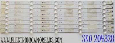 KIT DE LED'S PARA TV POLAROID ((8 PIEZAS)) / NUMERO DE PARTE JL.D50051330-170DS-M_V01 / 19AF430 / D200311 / 203-011-0069H / T301 / PANEL CC495PU1L01 / DISPLAY V500DJ6-QE1 / MODELOS 50T7U / WT50U7