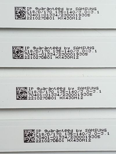 KIT DE LEDS PARA TV VIZIO ORIGINAL 4 PIEZAS / NUMERO DE PARTE HFSX43D07-ZC26AG-01D / HFSX43D07-ZC26AG-02D / 303HX430044D / HX430M12 / PANEL BOEI430WU1 / DISPLAY CC430LV2D / MODELO D43F-J04 - Imagen 3