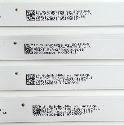 KIT DE LEDS PARA TV VIZIO ORIGINAL 4 PIEZAS / NUMERO DE PARTE HFSX43D07-ZC26AG-01D / HFSX43D07-ZC26AG-02D / 303HX430044D / HX430M12 / PANEL BOEI430WU1 / DISPLAY CC430LV2D / MODELO D43F-J04 - Imagen 5