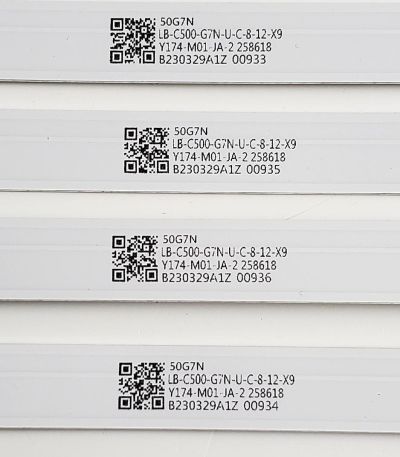 KIT DE LED'S PARA TV WESTINGHOUSE 4 PIEZAS ORIGINALES / NUMERO DE PARTE CRH-ZG50G7N3030080494KREV1.5 / 50G7N / YH-02 94V-0 E519757 / LB-C500-G7N-U-C-8-12-X9 / B230329A1Z / Y174-M01-JA-2 258618 / PANEL C500Y19-5C / DISPLAY HF500QUB-F20 / MODELO WR50UX4012 - Imagen 3