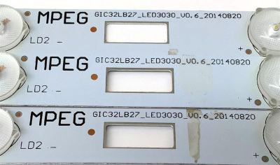 KIT DE LED'S PARA TV TCL ((3 PIEZAS)) / NUMERO DE PARTE GIC32LB27_LED3030_V0.6_20140820 / GIC32LB27 / 4C-LB3208-ZM3 / PANEL LVW320NDAL / ST3151A05-8 / MODELOS 32S3700 / 32S4610R / 32S3700TCA / 32S3700TAAA / 32S3700TBAA / 32S3700TCAA / 32S3700TCAAA - Imagen 5
