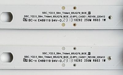 KIT DE LEDS ORIGINAL PARA TV LG 8 PIEZAS / NUMERO DE PARTE EAV65045301 / SSC_Y22.5_Slim_Trident_65UQ79_BOE / SSC_Y22.5_Slim_Trident_65UQ79_BOE_(0.6PI)_CASE1_REV00_220412 / PANEL NC650TQG / DISPLAY HV650QUB-F9E / MODELOS 65UR7800PSB / 65UQ79 / 65UT7550AUA - Imagen 3