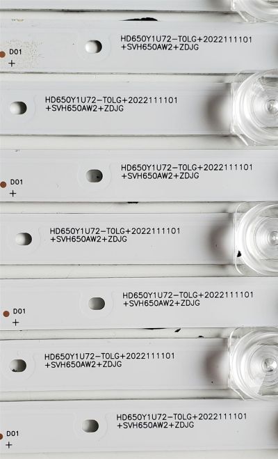 KIT DE LED'S PARA TV HISENSE ((10 PIEZAS)) / NUMERO DE PARTE SVH650AW2 / HD650Y1U72 / HD650Y1U72-T0LG+2022111101+SVH650AW2+ZDJG / 1307225 / ZD_SSC_D650_10X7_02_TDE30_V1.00 / HIP7.820.271 / PANEL HD650Y1U51-T0LG / HD650Y1U72-T0LG / MODELOS 65A65K / 65A7K - Imagen 5