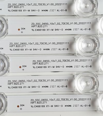 KIT DE LED'S PARA TV HISENSE ((10 PIEZAS)) / NUMERO DE PARTE SVH650AW2 / HD650Y1U72 / HD650Y1U72-T0LG+2022111101+SVH650AW2+ZDJG / 1307225 / ZD_SSC_D650_10X7_02_TDE30_V1.00 / HIP7.820.271 / PANEL HD650Y1U51-T0LG / HD650Y1U72-T0LG / MODELOS 65A65K / 65A7K - Imagen 4