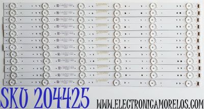 KIT DE LED'S PARA TV LG ((12 PIEZAS)) / NUMERO DE PARTE CRH-A503030120686UREV1.0 / 209567 / 94V-0FZD-03E348124HN / D-TW58L8KK22-10943M / 7710-650000-D320 / CRH-A503030120686UREV1.0I / PANEL RDL500WY(QD0-00B) / MODELO 50UH5500 / 50UH5500-UA.AWMJLJR