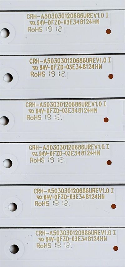 KIT DE LED'S PARA TV LG ((12 PIEZAS)) / NUMERO DE PARTE CRH-A503030120686UREV1.0 / 209567 / 94V-0FZD-03E348124HN / D-TW58L8KK22-10943M / 7710-650000-D320 / CRH-A503030120686UREV1.0I / PANEL RDL500WY(QD0-00B) / MODELO 50UH5500 / 50UH5500-UA.AWMJLJR - Imagen 2