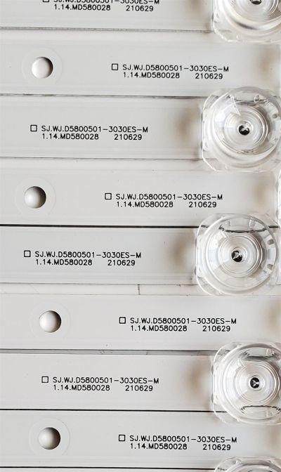 KIT DE LED'S PARA TV RCA ((10 PIEZAS)) / NUMERO DE PARTE SJ.WJ.D5800501-3030ES-M / 1.14.MD580028 / HBH-L2 / E493461 / 210629 / WJ.D580S03-24629-SL2010 / PANEL CC580PV7D / MODELOS RWOSU5849 / RWOSU5847-B / RWOSU5850 - Imagen 5