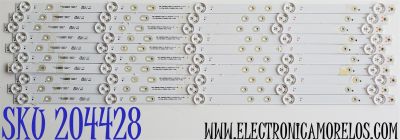 KIT DE LED'S PARA TV SANSUI ((10 PIEZAS)) / NUMERO DE PARTE SJ.CX.D5800501-3030FS-M / 1.14.MD580016 / 200628 / HBH-L1 / E493461 / CX.D580S03-24561-YY1002 / PANEL CX580DLED / DISPLAY CV580U1-T01 / MODELOS S58P28UA / SMT58F30UV2M1B1 / TF-LED58S06T2SU