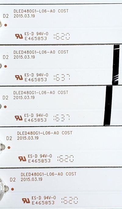 KIT DE LED'S PARA TV PROSCAN ((10 PIEZAS)) / NUMERO DE PARTE DLED480G1 / DLED480G1-L06-A0 / DLED480G1-R06-A0 / MODELO PLDED4879A-B - Imagen 4
