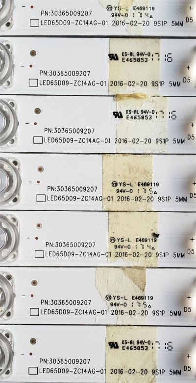 KIT DE LED'S PARA HAIER ((16 PIEZAS)) / NUMERO DE PARTE LED65D09-ZC14AG-01 / 30365009207 / 65000M07 / E469119 / 170411A14 / 1010137946-2 / PANEL LSC650FN05-W / MODELO LS65AL88A72 - Imagen 4