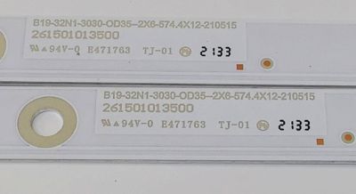 KIT DE LED'S PARA TV SANSUI ((2 PIEZAS)) / NUMERO DE PARTE 261501013500 / B19-32N1-3030-OD35-2X6-574.4X12-210515 / E471763 / 308053801YF00001 / MJ8DW11493 / MJ8DW11494 / MODELO SMX32V1HA - Imagen 3
