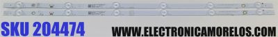 KIT DE LEDS ORIGINAL PARA TV VIZIO 2 PIEZAS / NUMERO DE PARTE LB-DM3030-GJVIZIO322X6VB11-1-S / LB-DM3030-GJVIZI0322X6VB11-1-S / E479275 / 210BZ06D0B334BCCGC / 32VB11-CKD / PANEL TPT320WF-AT011.H / DISPLAY T320HVN05.D / MODELO D32FM-K01 / D32f4-J01