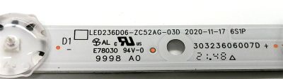 LED PARA TV INSIGNIA ((1 PIEZA)) / NUMERO DE PARTE LED236D06-ZC52AG-03D / 30323606007D / E78030 / 23600M27 / 211214AC01 / DISPLAY PN238CT01-1 VER.1.0 / PT236AT02-4 VER.1.1 / MODELO NS-24F202NA22 / NS-24DF310NA21 - Imagen 2