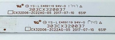 KIT DE LED'S PARA TV RCA ((2 PIEZAS)) / NUMERO DE PARTE CX32D06-ZC22AG-05 / 303CX320037 / 2010037442-1 / CX320M03 / 180.DT0.32Z100-2H / 171214B2 / DISPLAY VVP32H156A20 / MODELO RTV32Z2SM - Imagen 4