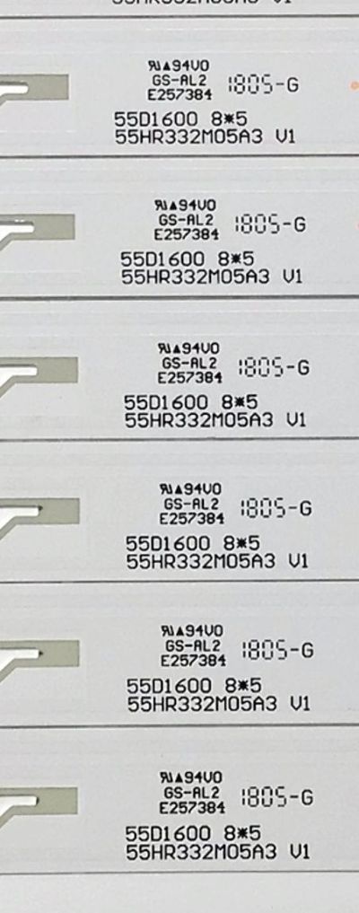 KIT DE LED'S PARA TV INSIGNIA / TOSHIBA / THOMSON ((8 PIEZAS)) / NUMERO DE PARTE 55HR332M05A3 V1 / 55D1600 / 4C-LB550T-HR4 / 55D1600 8*5 / LE4RA2R1-D-K / E257384 / PANEL ST5461B05-2 / MODELOS 55FB3103 / 55L510U18 / NS-55D421NA16 - Imagen 2