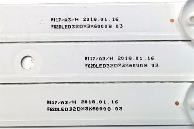 KIT DE LED'S PARA TV JENSEN ((3 PIEZAS)) / NUMERO DE PARTE DLED32DX 3X6 0008 / DLED32DX3X60008 / DLED32DX / E177671B-PEC / BPM2V0 / F62DLED32DX3X60008 / MODELO JTV3217DC / JE3217 - Imagen 2