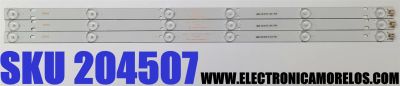 KIT DE LED'S PARA TV JENSEN ((3 PIEZAS)) / NUMERO DE PARTE ADS-DX31536-3X6-1 / ADS-DX31536-3X6-2 / 20160324 / E177671B-PEC / PANEL ST3151A04-8 / MODELOS JTV32DC / JTV3217DC