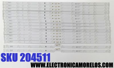 KIT DE LED'S PARA TV TCL QLED ((16 PIEZAS)) / NUMERO DE PARTE 65HR330M10A3 V2 / 65HR330M10B3 V2 / LP7B09BCB / B101-000955 / B101-000956 / 65C11G B 10*2-C04 / 65C11G A 10*14-C10 / PANEL LVU650NDJL CD9W28 V1 / DISPLAY ST6451D08-5 VER.2.1 / MODELO 65Q750G
