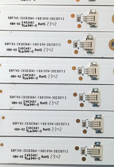 KIT DE LED'S PARA TV TCL ((16 PIEZAS)) / NUMERO DE PARTE 98P745-ZX3030A1-16X10YH-20230713 / HBH-H2 / E493461 / B0101-001263 / 231103-32NG3 / PANEL LVU980NDJL CD9W18 V1 / DISPLAY ST9751D01-4 VER.2.2 / MODELO 98S550G - Imagen 3