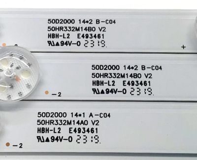 KIT DE LED'S PARA TV DAEWOO ((3 PIEZAS)) / NUMERO DE PARTE 50HR332M14A0 V2 / 50HR332M14B0 V2 / 4C-LB500T-HRGBC / 50D2000 / 50D2000 14*1 A-C04 / 50D2000 14*2 B-C04 / LN2B10R2B / PANEL LVU500CHDX E0504 / DISPLAY CV500U5-T02 REV:01 / MODELO DAW50UR - Imagen 3