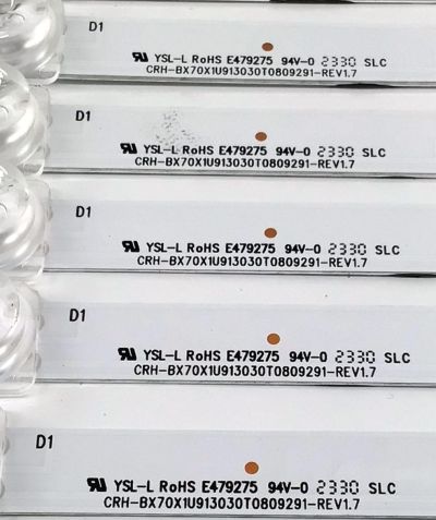 KIT DE LED'S PARA TV HISENSE ((8 PIEZAS)) / NUMERO DE PARTE CRH-BX70X1U913030T0809291-REV1.7 / HD700X1U91-L1+2022090101+SVH700A31 / HD700X1U91-L1 / 2022090101 / SVH700A31 / 1252719 / PANEL HD700X1U92-TAL1B2 / DISPLAY CV700U2-T01 REV:04 / MODELO 70A65H - Imagen 5