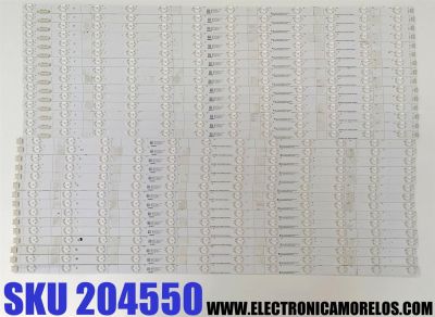 KIT DE LED'S PARA TV HISENSE ((30 PIEZAS)) / NUMERO DE PARTE CRH-BX75V6303015249CG-L-REV1.7 / CRH-BX75V6303015249CG-R-REV1.7 / 1230253 / 1230254 / SVH75065-L / SVH75065-R / HD750V6U81-TAL3K1 / SVH75065-L / SVH75065-R / ST7461D01-6 VER.2.1 / MODELO 75H8G