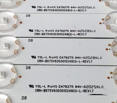 KIT DE LED'S PARA TV HISENSE ((30 PIEZAS)) / NUMERO DE PARTE CRH-BX75V6303015249CG-L-REV1.7 / CRH-BX75V6303015249CG-R-REV1.7 / 1230253 / 1230254 / SVH75065-L / SVH75065-R / HD750V6U81-TAL3K1 / SVH75065-L / SVH75065-R / ST7461D01-6 VER.2.1 / MODELO 75H8G - Imagen 7