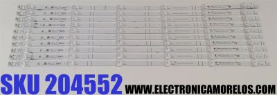 KIT DE LED'S PARA TV HISENSE ((10 PIEZAS)) / NUMERO DE PARTE JL.D65061330-0030S-M_V01 / JL.D65061330-003OS-M_V01 / 1258700 / HD650Y1U72-T0L6+2021012201 / HD650Y1U72-T0L6 / PANEL HD650Y1U72-T0L6 / DISPLAY HV650QUB-F70 / MODELOS 65A7GV / 65R7G5