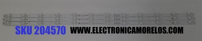 KIT DE LEDS ORIGINAL PARA TV HISENSE 3 PIEZAS / NUMERO DE PARTE JL.D430C1330-003AS-M_V01 / HD425Y1U51-T0L9K2+2021072201 / HD425Y1U51-T0L9K2 / 2021072201 / 2021072201 / 1269229500 / PANEL HD425Y1U71-T0LG / DISPLAY HV430QUB-F70 / MODELO 43A7K / 43QD65NF / 43QD6QV