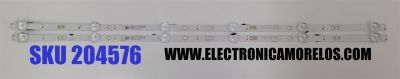 KIT DE LEDS ORIGINAL PARA TV ONN 2 PIEZAS / NUMERO DE PARTE 07-32MB42-YS3030-0D35-2X6 / 261501018510 / 210BZ06D0B33H3C00N / ZS-20221020 / 07-32MB42-YS3030-OD35-2X6 / E471763 / PANEL TPT320B5-XVN02.A REV:SG06B / MODELO 100012589 32"