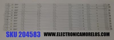 KIT LEDS PARA TV PHILIPS ORIGINAL 10 PIEZAS / NUMERO DE PARTE 65HR332M07N01 / 65HR332M07N01 V0 / 65D6100 / 4L-ZX065T-HR015X / PANEL LVU650CSDX E0365 / DISPLAY ST6451D06-03 VER.2.1 / MODELO 65PUL7973/F7