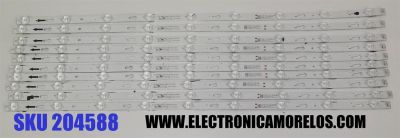 KIT DE LEDS PARA TV JVC ORIGINAL 10 PIEZAS / NUMERO DE PARTE 303TC700001 / TCL70D09-ZC62AG-03 / 4C-LB700T-ZC2 / TC700M03 / 21050BC09 / 2300016634 / PANEL LVU700PADX E0001 / DISPLAY CC700PV1D VER.01 / MODELO SI70UR / 70PFL5656/F8