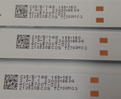 KIT DE LEDS PARA TV JVC ORIGINAL 10 PIEZAS / NUMERO DE PARTE 303TC700001 / TCL70D09-ZC62AG-03 / 4C-LB700T-ZC2 / TC700M03 / 21050BC09 / 2300016634 / PANEL LVU700PADX E0001 / DISPLAY CC700PV1D VER.01 / MODELO SI70UR / 70PFL5656/F8 - Imagen 3