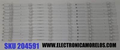 KIT DE LED'S PARA TV VIZIO ((12 PIEZAS)) / NUMERO DE PARTE M08-BD65030-0601N-5607B / SHINEON M08-BD65030-0601N-5607B / 7040-01557 / DISPLAY HV650QUB-F70 REV.2.0 / MODELO V655-J04