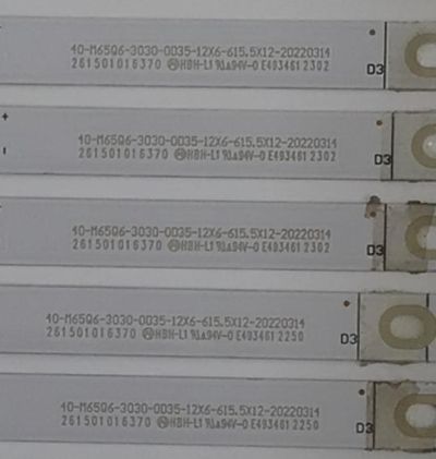 KIT DE LEDS ORIGINAL PARA TV VIZIO 12 PIEZAS / NUMERO DE PARTE 261501016370 / 40-M65Q6-30300D35-12X6-615.5X12-20220314 / 70401-01635BX / SVB650AQ9Y / DISPLAY HV650QUB-F70 / MODELO M65Q6M-K04 LBSFL5LY / M65Q6-L4 LBSFR7GZ - Imagen 2