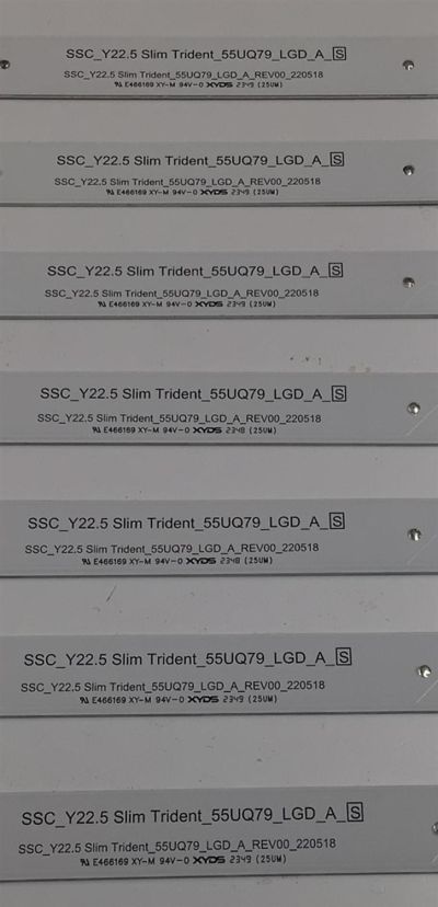 KIT DE LEDS ORIGINAL PARA TV LG 7 PIEZAS / NUMERO DE PARTE EAV65045101 / SSC_Y22.5 SLIM TRIDET_55UQ79_LGD_A_S / SSC_Y22.5 SLIM TRIDET_55UQ79_LGD_A_REV00_220518 / LGD550G7 / MKGB / 21Y1C / PANEL NC550TQG-AAKHC / MODELO 55UR7800PSB / 55UR7800PSB.BWMYLJM - Imagen 4
