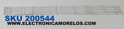 KIT DE LEDS PARA TV VIZIO ORIGINAL 4 PIEZAS / NUMERO DE PARTE 40-M43Q6-3030-0D22-4X9-803X14-20220314 / 261501016360 / E493461 2242 / 70401-01637BX / SVB430AK5Y / 38XXX31D2211260004D / PANEL BOEI430WQ1 / DISPLAY HV43QUB-F70 / MODELO M43Q6M-K04