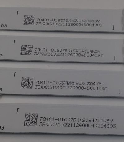 KIT DE LEDS PARA TV VIZIO ORIGINAL 4 PIEZAS / NUMERO DE PARTE 40-M43Q6-3030-0D22-4X9-803X14-20220314 / 261501016360 / E493461 2242 / 70401-01637BX / SVB430AK5Y / 38XXX31D2211260004D / PANEL BOEI430WQ1 / DISPLAY HV43QUB-F70 / MODELO M43Q6M-K04 - Imagen 4