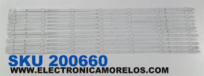 KIT DE LEDS PARA TV ONN ORIGINAL 12 PIEZAS / NUMERO DE PARTE LED75D07-ZC42AG-05DF / 30375007020D / 75000M23S / E78030 /  240620AF01 / PANEL JR745R3HA2Y / MODELO 100044717 75 PULGADAS