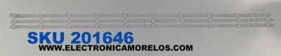 KIT DE LEDS ORIGINAL PARA TV JVC / VIZIO / 3 PIEZAS / NUMERO DE PARTE 30350010003D / LED50D10A-ZC62AG-03D / 231025AC10 / 50000M92S / MODELOS LT-50MCS780 / LT-50KB608 / V4K50M-0810 / V4K50M-0810 LMC1T8MA