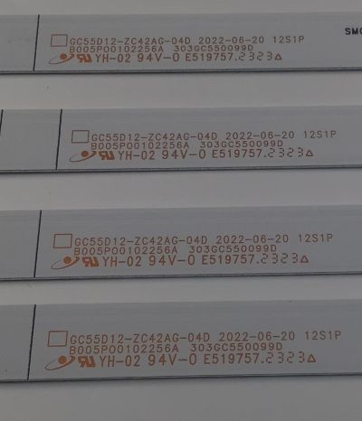 KIT DE LEDS PARA TV VIZIO ORIGINAL 4 PIEZAS / NUMERO DE PARTE GC55D12-ZC42AG-04D / 303GC550099D / B005P00102256A / HX550M14 / 230620DC02 / 2300021394 / E519757 / 70401-01678 / PANEL BOEI550WQ1 / MODELO M55Q6-L4 / M55Q6-L4 LBSFN8GZ - Imagen 4