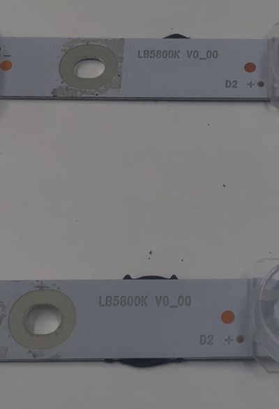 KIT DE LEDS PARA TV VIZIO ORIGINAL 2 PIEZAS / NUMERO DE PARTE LB5800K V0_00 / LB5800K V0 00 / 210BZ18D0B33MBR00L / E465853 / 3B586 000002R / MODELOS M585M-K01 / V585M-K01 - Imagen 3
