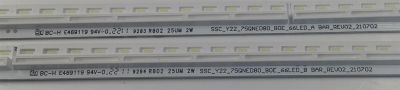 KIT DE LEDS PARA TV LG ORIGINAL 4 PIEZAS / NUMERO DE PARTE SSC_Y22_75QNED80_BOE_66LED / SSC_Y22_75QNED80_BOE_66LED_A BAR_REV02_210702 / SSC_Y22_75QNED80_BOE_66LED_B BAR_REV02_210702 / PANEL NC750EQH-ABLH1 / MODELO 75QNED80UQA.BUSGLKR - Imagen 3
