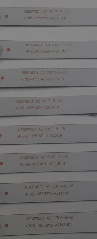 KIT DE LEDS PARA TV PHILIPS ORIGINAL 8 PIEZAS / NUMERO DE PARTE 4708-K550WD-A2113N01 / K550WDC1 A2 / K55WDC1 / 471R1P62 / 197022 / X-C74-K5-VF 16 0B / MODELO 55PUF6092 - Imagen 3