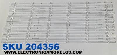 KIT DE LEDS PARA TV VIZIO ORIGINAL 16 PIEZAS / NUMERO DE PARTE M08-BD75030-0601N-5608B / SHINE0N M08-BD75030-0601N-5608B / 70401-01558 / 1950Y464D2212140004D00 / PANEL BOEI750WQ1 / DISPLAY HV750QUB-F91 / MODELO V755-J04 / V755-J04 LBSFE5RZ
