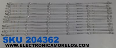 KIT DE LEDS ORIGINAL PARA TV VIZIO 12 PIEZAS / NUMERO DE PARTE 303HX750030D / HFSX75D06-ZC42AG-12D / 2300021202 / 230606BC03 / 70401-01713 / GC750M24 / PANEL BOEI750WQ1 / DISPLAY HV750QUB-F91 / MODELO V755X-K04 / V755M-K04
