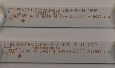 KIT DE LEDS PARA TV WESTINGHOUSE ORIGINAL 2 PIEZAS / NUMERO DE PARTE 30342011001J / LED42D11-ZC52AG-02J / 11S1P / 221228AB02 / 42000M59 / MODELO WR43FX2019 - Imagen 2
