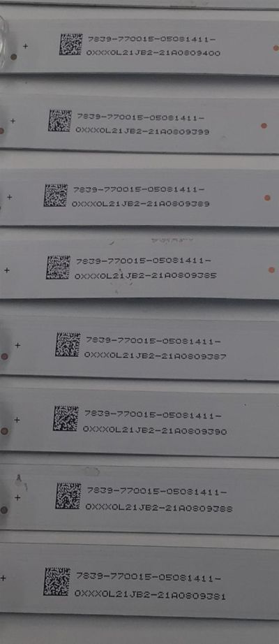 KIT DE LEDS PARA TV ORIGINAL 16 PIEZAS / NUMERO DE PARTE CRH-BXBUM75Q63030081414L / CRH-BXBUM75Q63030081414L-L-REV1.2 / CRH-BXBUM75Q63030081414L-R-REV1.2 / 7839-763015-05081411 / 0L21XXXJB21139HBK1A8BXBU / 239510 / 0XXX0L21JB2 / MODELO 75" - Imagen 3