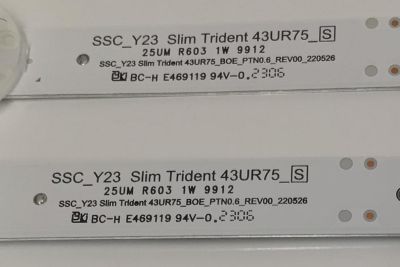 KIT DE LED´S PARA PARA TV LG 5 PIEZAS ORIGINALES / NUMERO DE PARTE EAV65049401 / SSC_Y23 SLIM TRIDENT 43UR75_S / SSC_Y23 SLIM TRIDENT 43UR75_BOE_PTN0.6_REV00_220526 / BOE430M4 / PANEL NC430TQG-ABKHA / MODELO 43UR8000AUA / 43UR8000AUA.BUSFLJM - Imagen 4