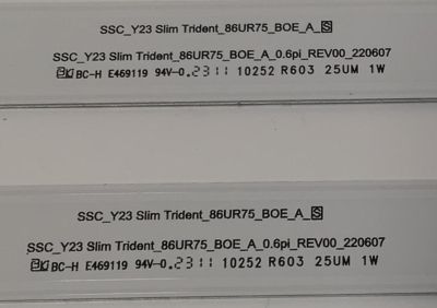 KIT DE LED´S PARA TV LG 22 PIEZAS ORIGINALES / NUMERO DE PARTE EAV65066301 / EAV65066401 / SSC_Y23 SLIM TRIDEM_86UR75_BOE_B_S / SSC_Y23 SLIM TRIDEM_86UR75_BOE_A_0.6PI_REV00_220607 / MODELO 86UR8000AUA / 86UR8000AUA.BUSGLKR - Imagen 8